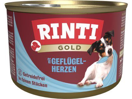 Finnern Rinti Gold konzerva pro psy drůbeží srdce 185 g