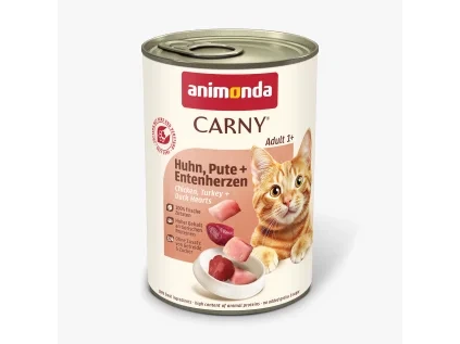 Konzerva Animonda kuře, krůta, kachní srdce 400 g