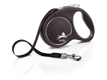 Flexi Black Design L pásek 5m/50 kg stříbrné