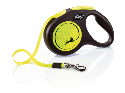 Flexi New Neon M pásek 5m/25 kg žluté