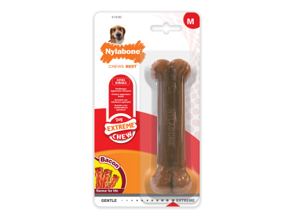 Nylabone hračka Extreme kost příchuť slanina M